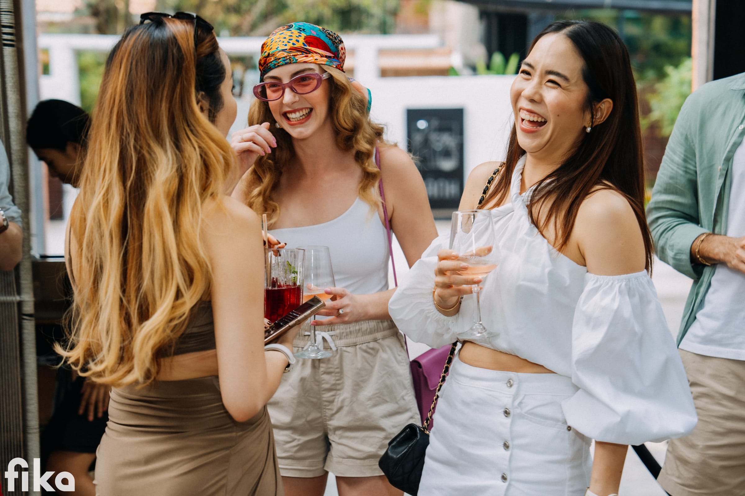People connecting in a warm social setting