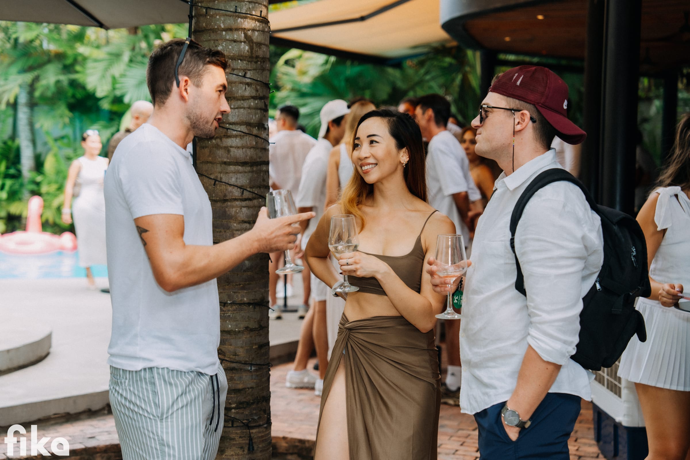 A small group of Fika members at a Fika Spot